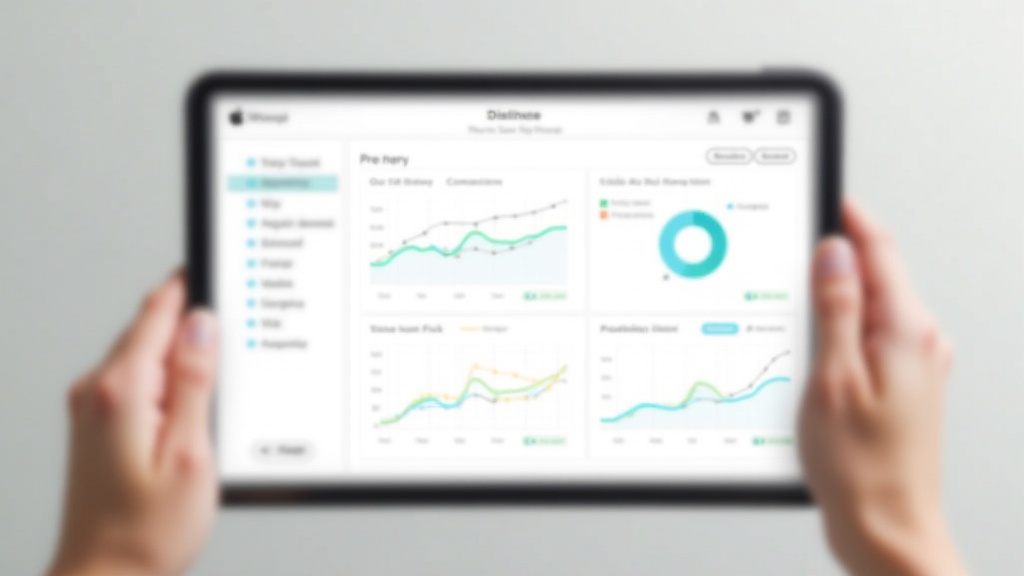 Dashboard view showing automated mileage tracking app interface with trip history, charts, and export options on tablet screen