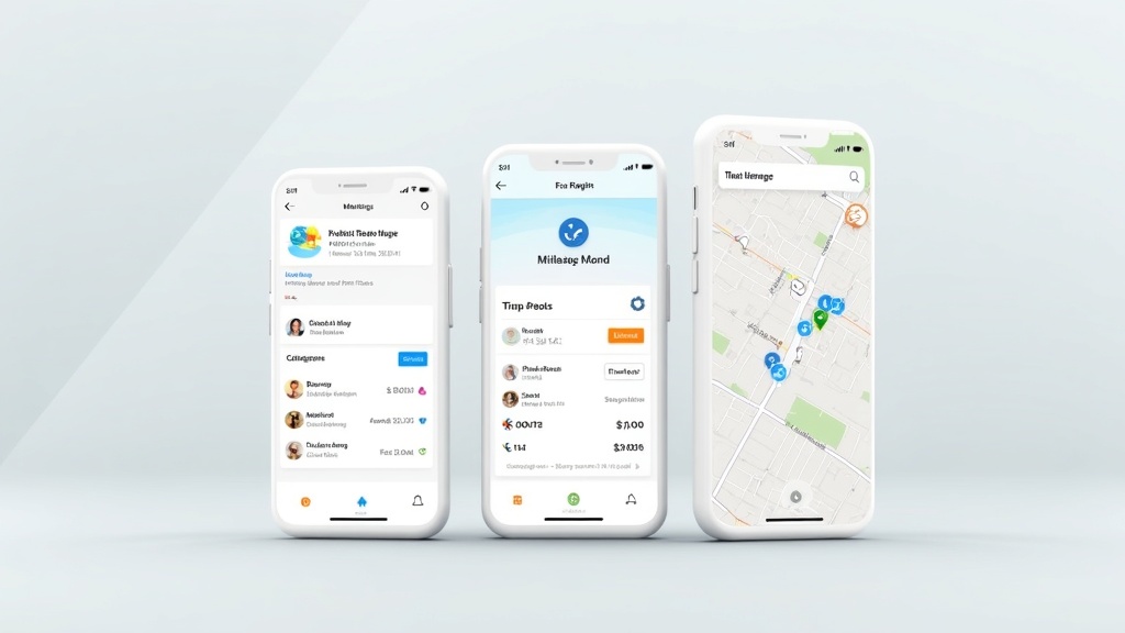 Split screen comparison showing Android mileage tracker app features