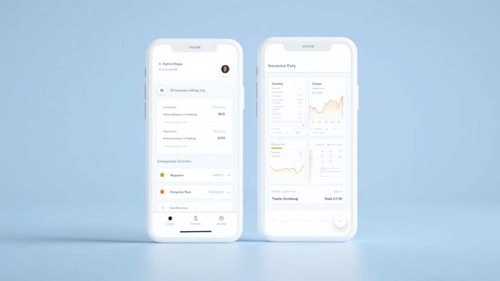 Split screen showing mileage tracking interface and expense management dashboard